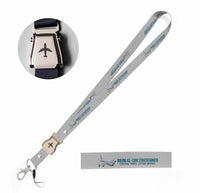 Thumbnail for Cartoon Boeing KC-135R Stratotanker seat belt lanyard - light gray