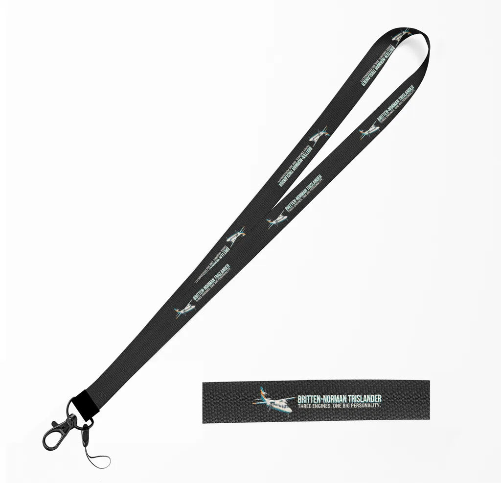 Cartoon Britten-Norman Trislander lanyard - black