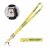 Thumbnail for Cartoon Convair B-36 Peacemaker seat belt lanyard - yellow