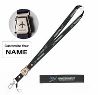Thumbnail for Cartoon Douglas SBD Dauntless seat belt lanyard - black with name