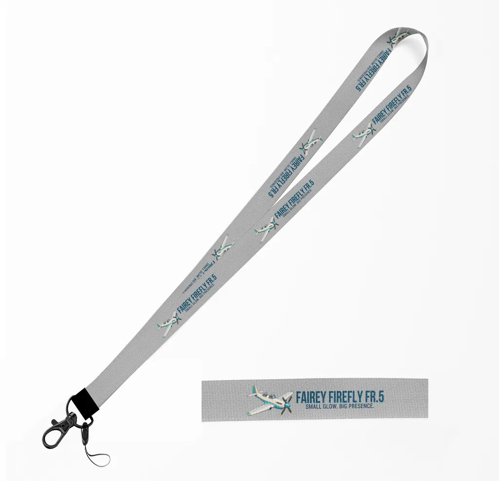 Cartoon Fairey Firefly FR.5 lanyard - light gray