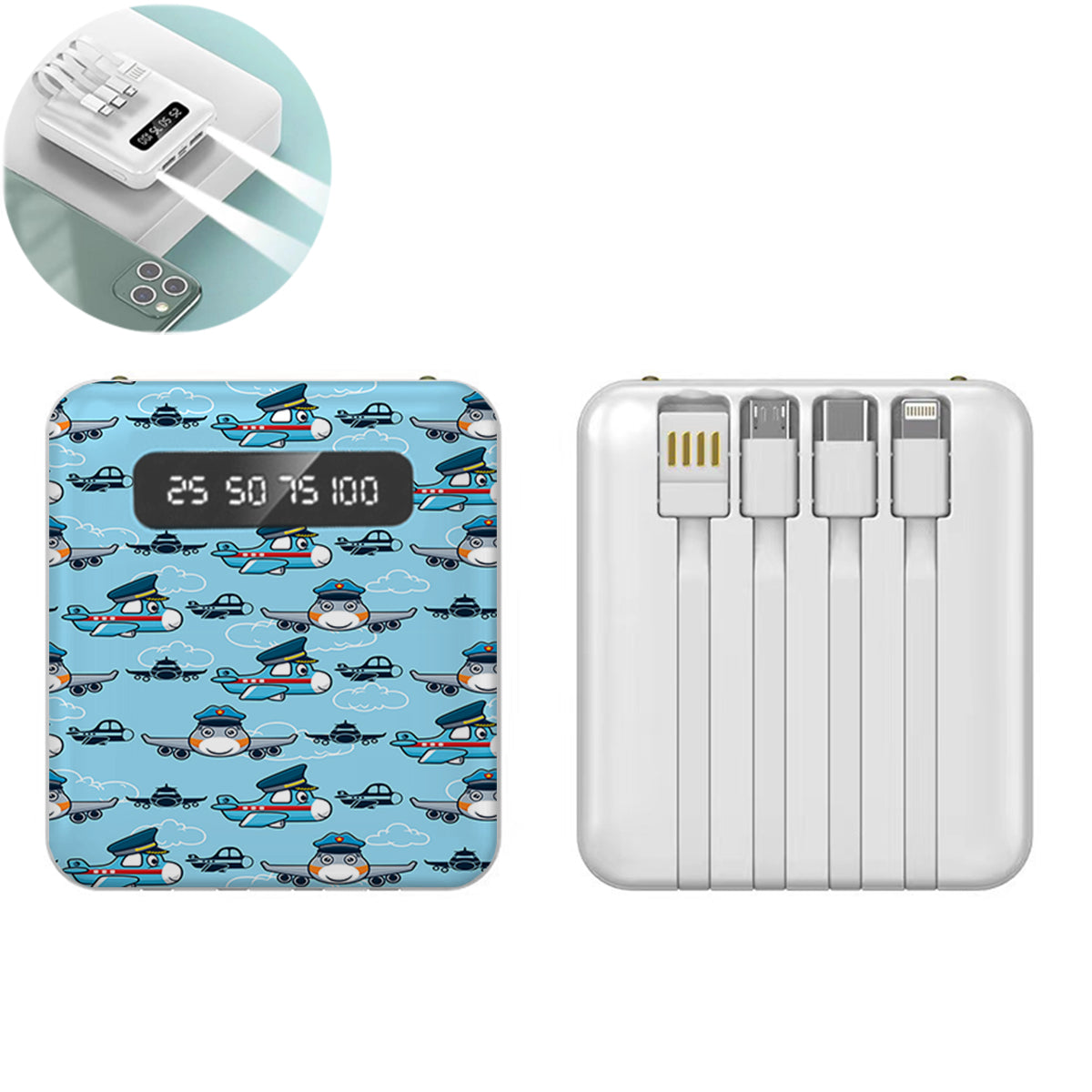 Cartoon & Funny Airplanes Designed 10000mAh Quick Charge Powerbank