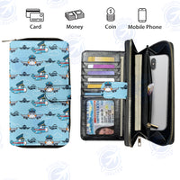 Thumbnail for Cartoon & Funny Airplanes Designed Leather Long Zipper Wallets