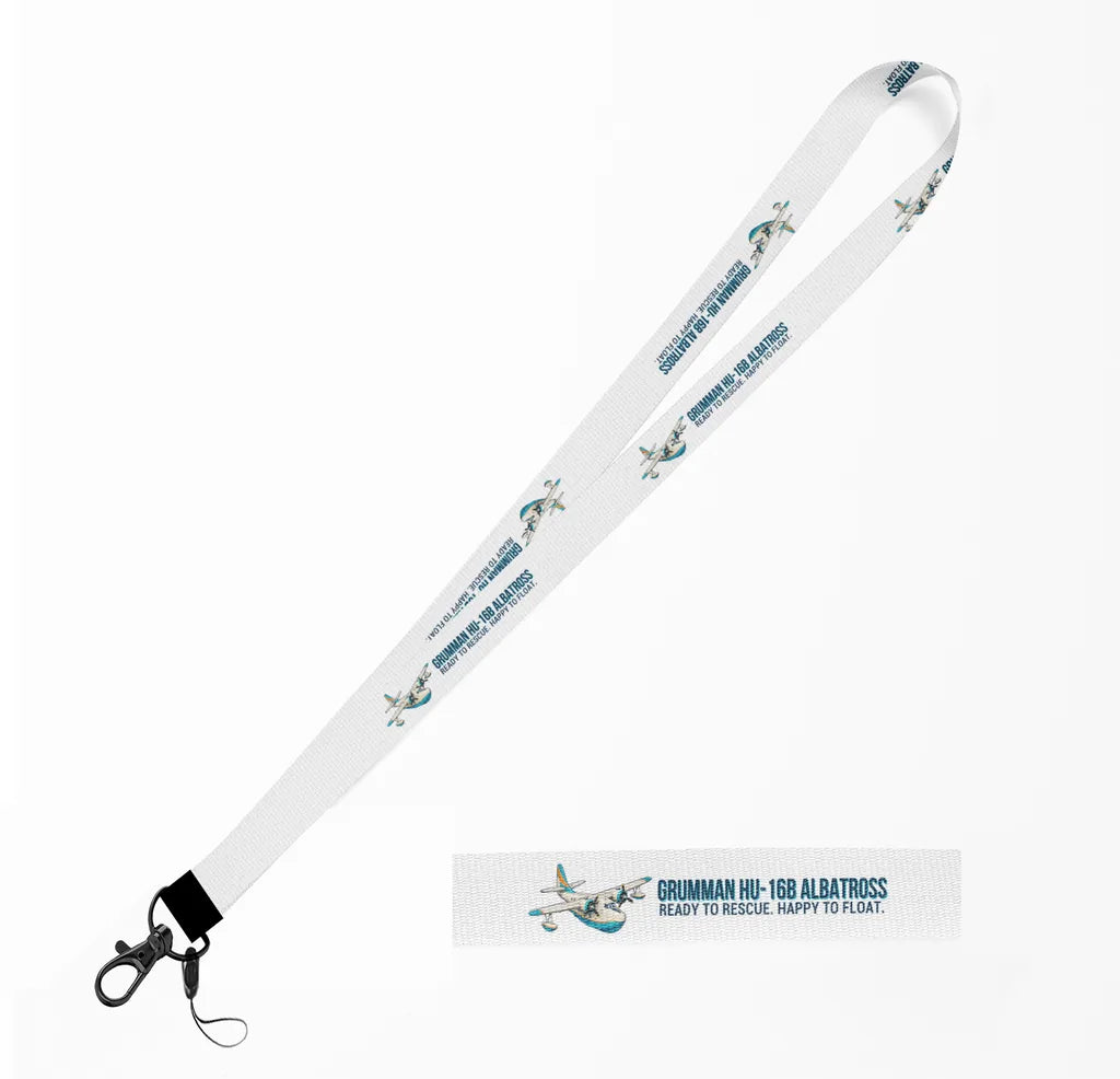 Cartoon Grumman HU-16B Albatross lanyard - white