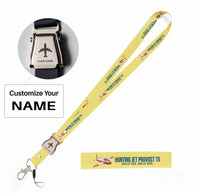 Thumbnail for Cartoon Hunting Jet Provost T5 seat belt lanyard - yellow with name
