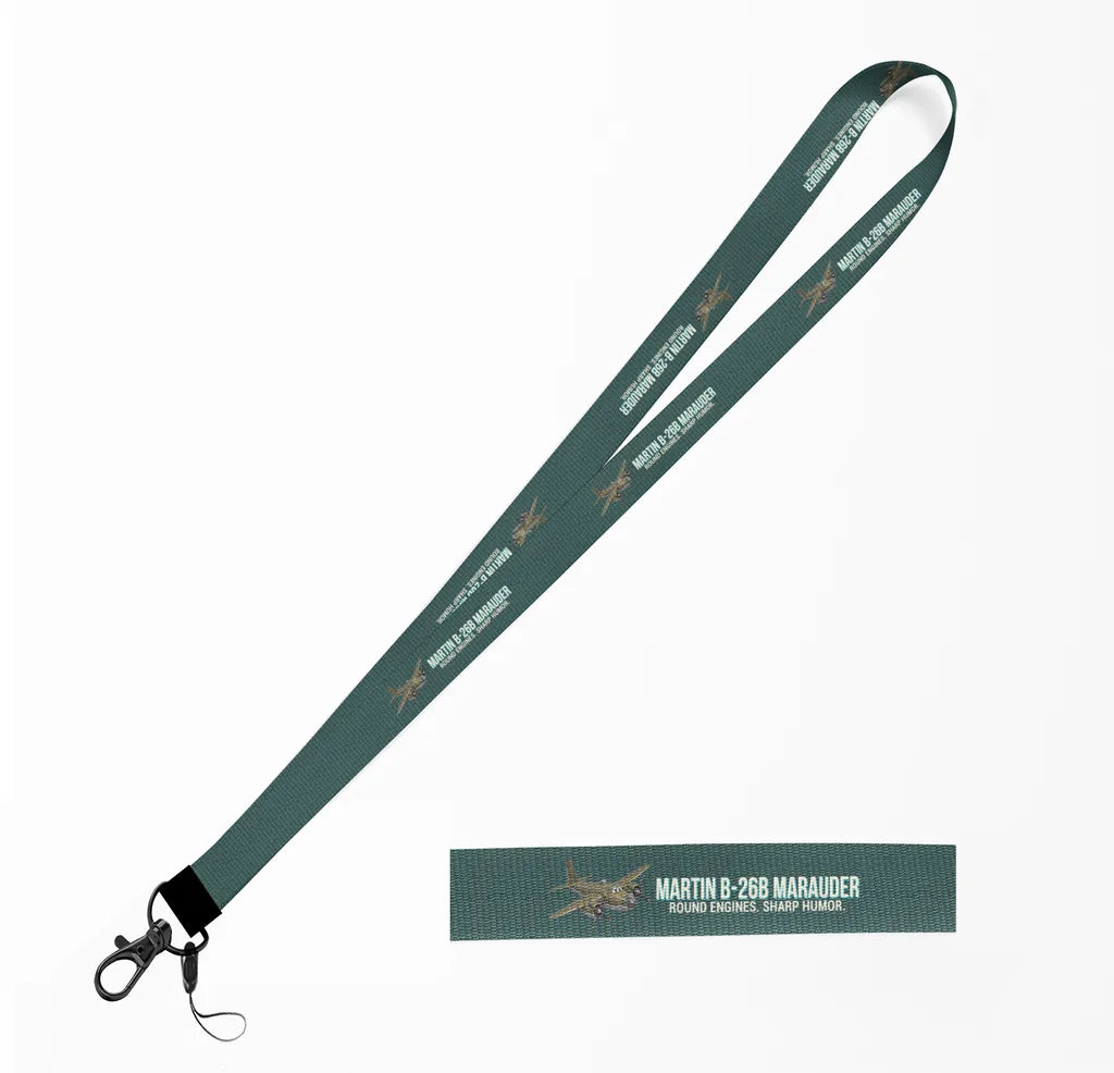 Cartoon Martin B-26B Marauder lanyard - dark green