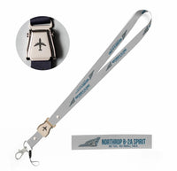 Thumbnail for Cartoon Northrop B-2A Spirit seat belt lanyard - light gray