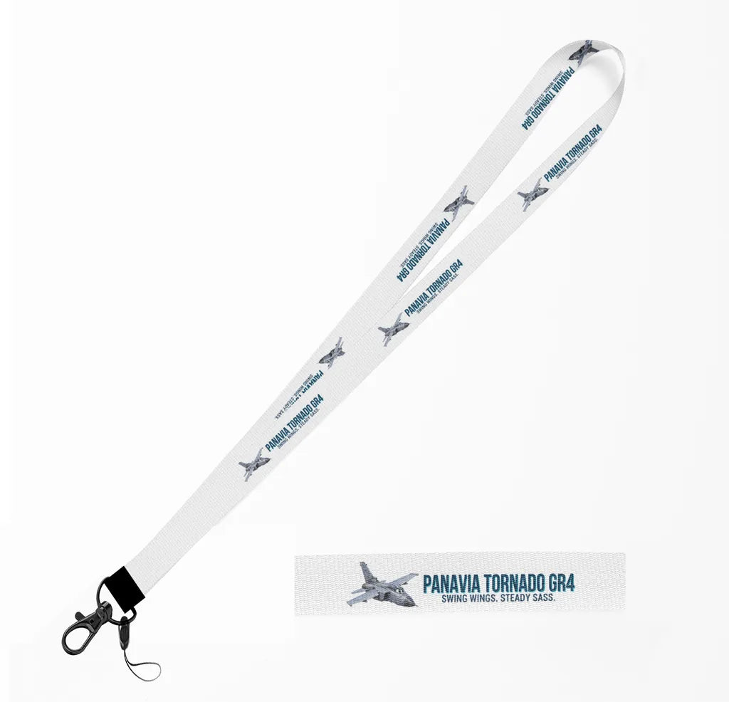 Cartoon Panavia Tornado GR4 lanyard - white