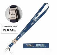 Thumbnail for Cartoon Potez 631 seat belt lanyard - dark blue with name