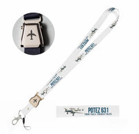 Thumbnail for Cartoon Potez 631 seat belt lanyard - white