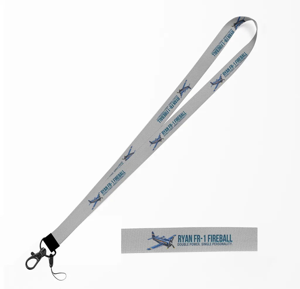Cartoon Ryan FR-1 Fireball lanyard - light gray