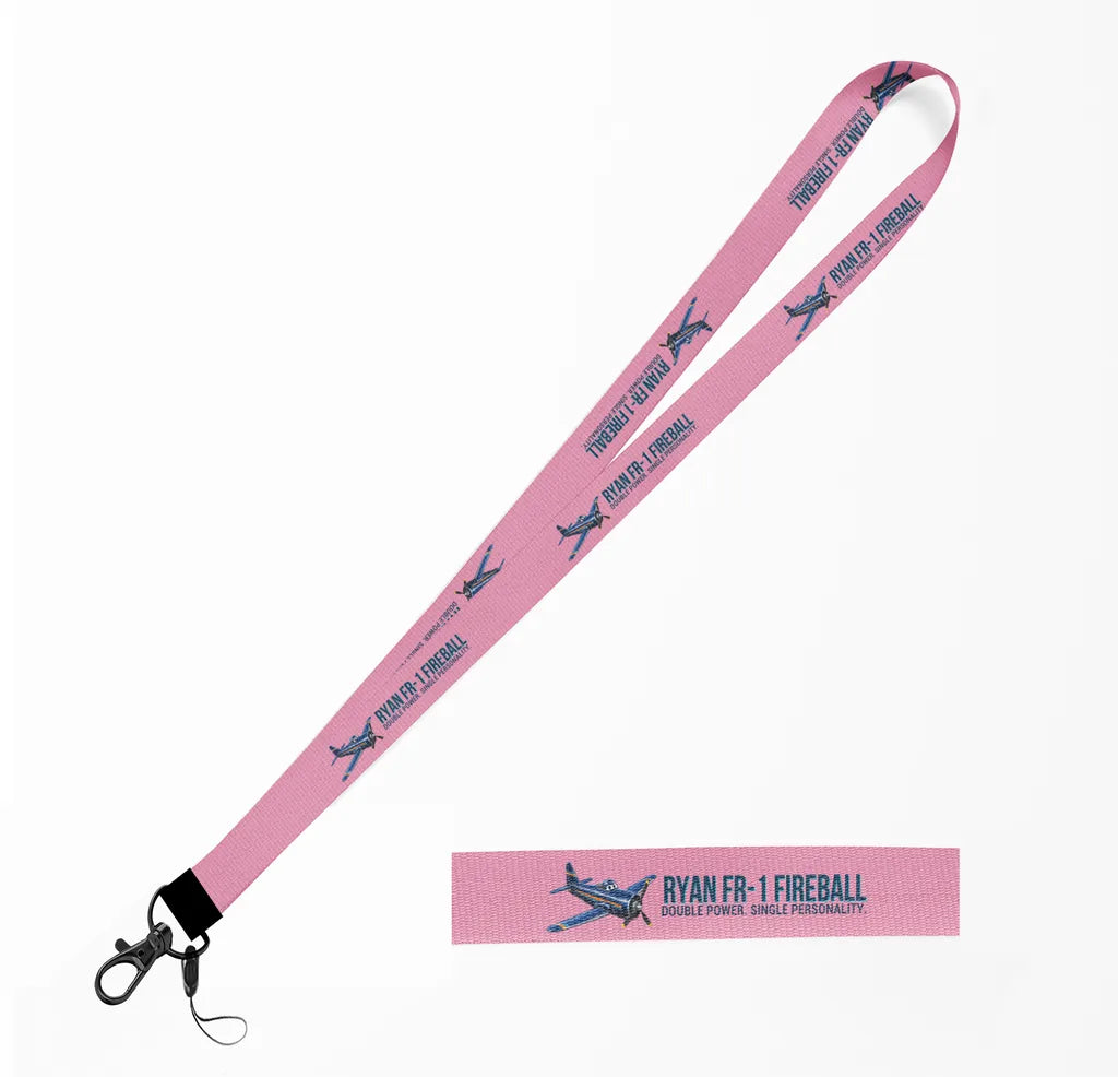 Cartoon Ryan FR-1 Fireball lanyard - pink
