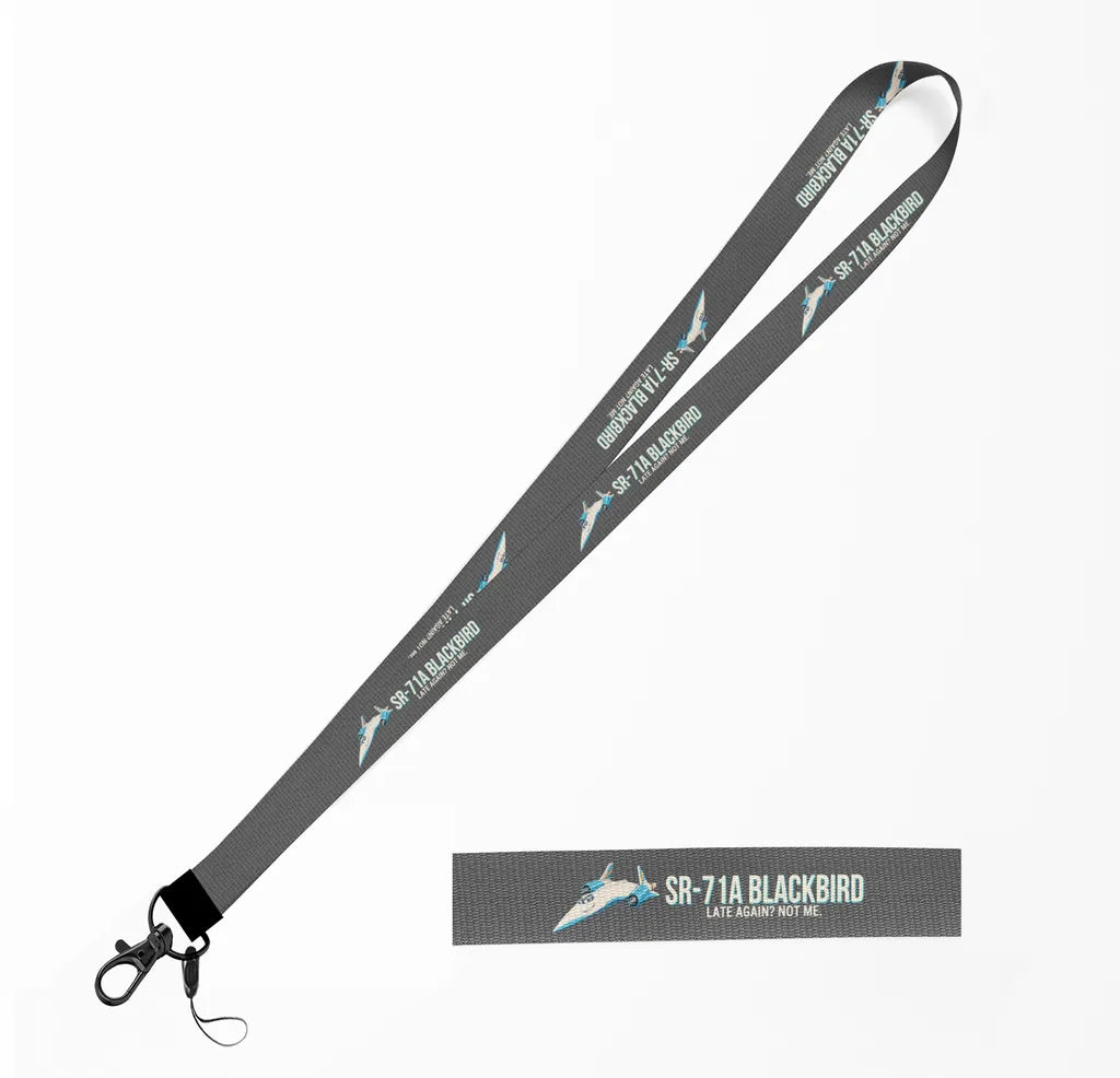 Cartoon SR-71A Blackbird lanyard - gray