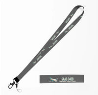 Thumbnail for Cartoon Saab 340B lanyard - gray