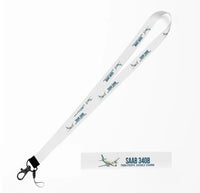 Thumbnail for Cartoon Saab 340B lanyard - white