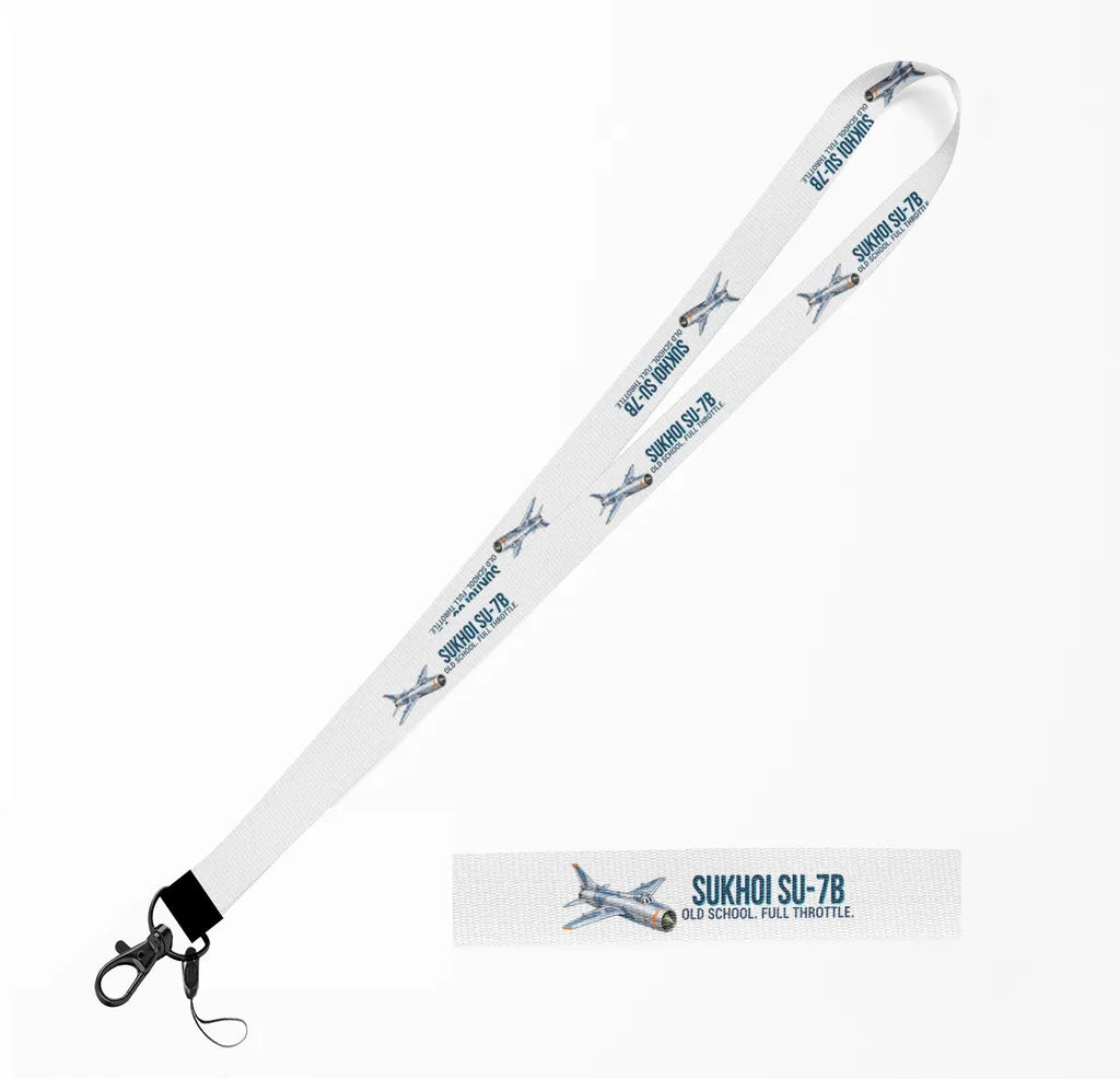 Cartoon Sukhoi Su-7B lanyard - white