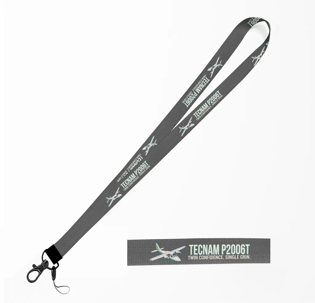 Cartoon Tecnam P2006T lanyard - gray