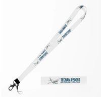 Thumbnail for Cartoon Tecnam P2006T lanyard - white
