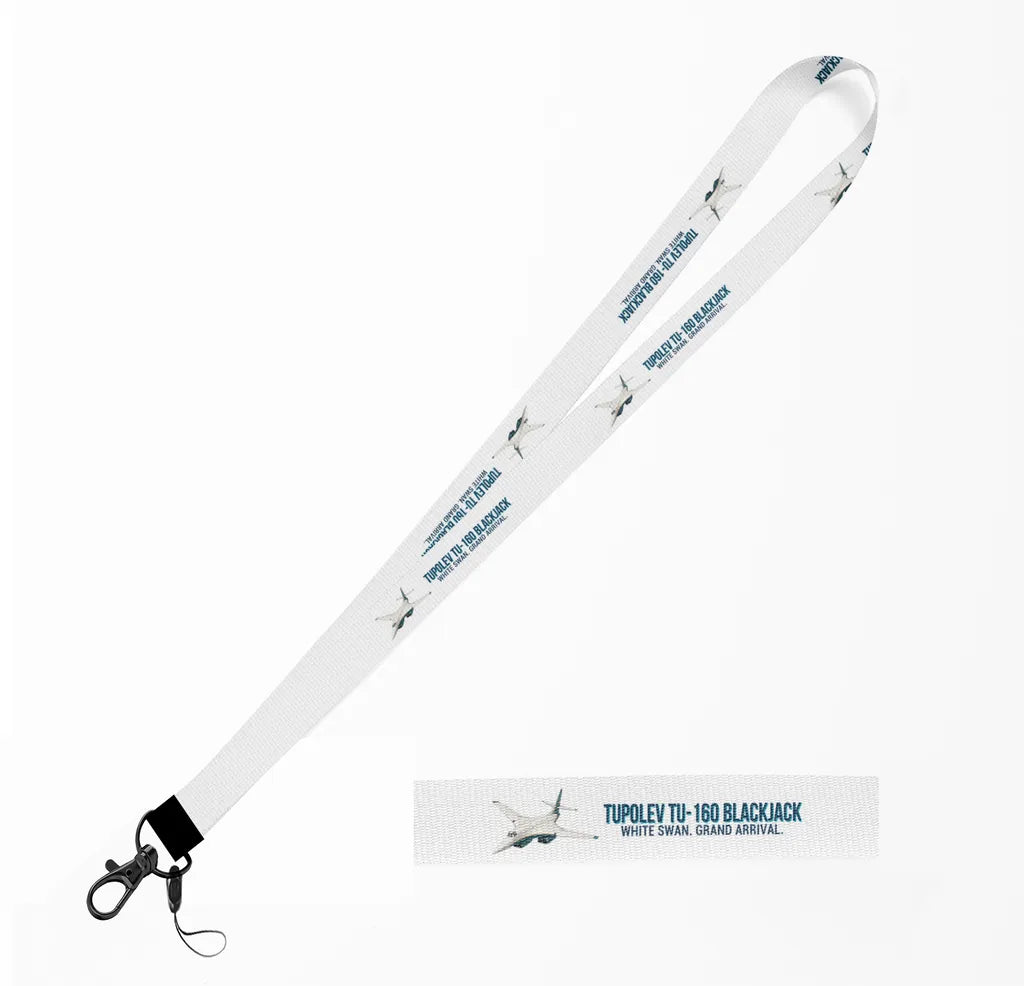 Cartoon Tupolev Tu-160 Blackjack lanyard - white