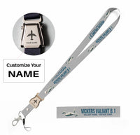 Thumbnail for Cartoon Vickers VALIANT B.1 seat belt lanyard - light gray with name