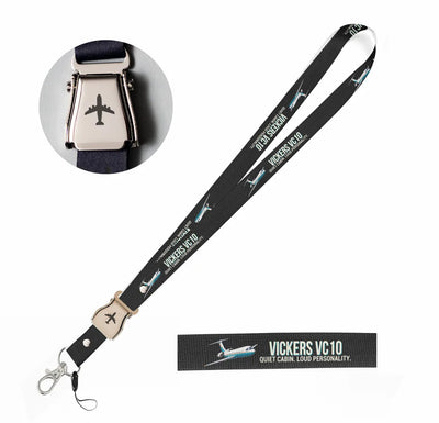 Cartoon Vickers VC10 seat belt lanyard - black
