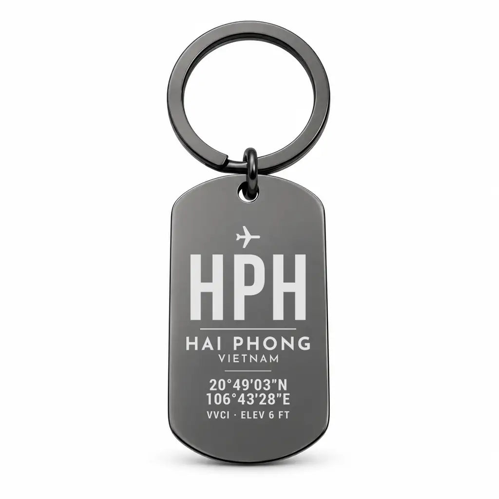 Cat Bi International Airport HPH - Key Chain - Original Design - Black