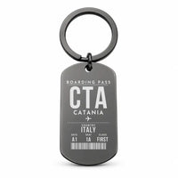 Thumbnail for Catania-Fontanarossa Airport CTA - Key Chain - Boarding Pass Style - Black