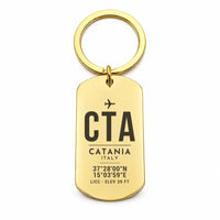 Thumbnail for Catania-Fontanarossa Airport CTA - Key Chain - Original Design - Gold