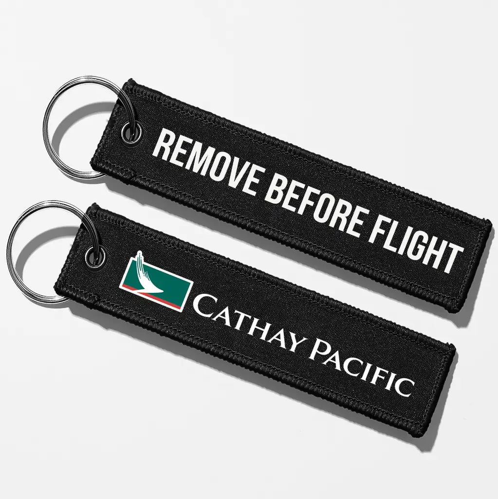 Cathay Pacific Crew & Staff Tag Key Chains - Black - Remove Before Flight