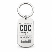 Thumbnail for Cedar City Regional Airport CDC - Key Chain - Boarding Pass Style - Silver