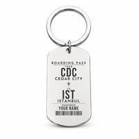 Thumbnail for Cedar City Regional Airport CDC - Key Chain - Customizable Boarding Pass - Silver