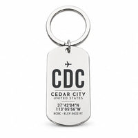 Thumbnail for Cedar City Regional Airport CDC - Key Chain - Original Design - Silver