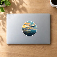 Thumbnail for Cessna 150M - 3D + Name - Circle Sticker - MacBook