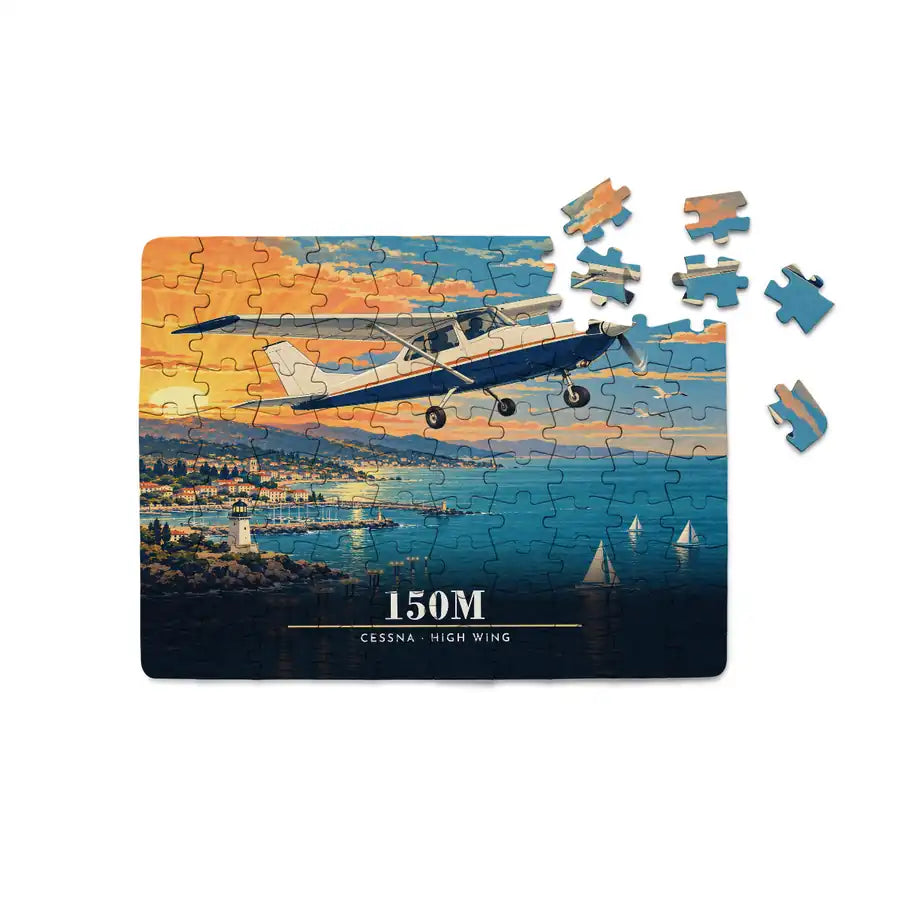 Cessna 150M - Horizontal + Text - Canvas Puzzle