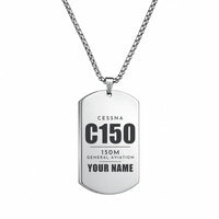 Thumbnail for Cessna 150M - Necklace - Tag + Name - Silver
