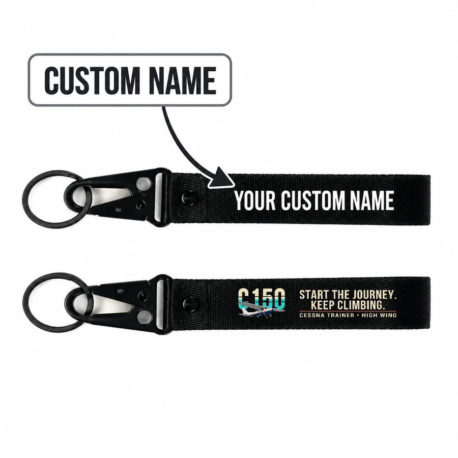 Cessna 150M Hawk-Shaped Key Chains - Black - Original - Personalized