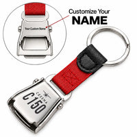 Thumbnail for Cessna 150M - Seat Belt Key Chain - Heritage + Name - Red