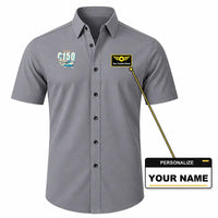 Thumbnail for Cessna 150M - Short Sleeve Shirt - Cartoon - Gray + NAME