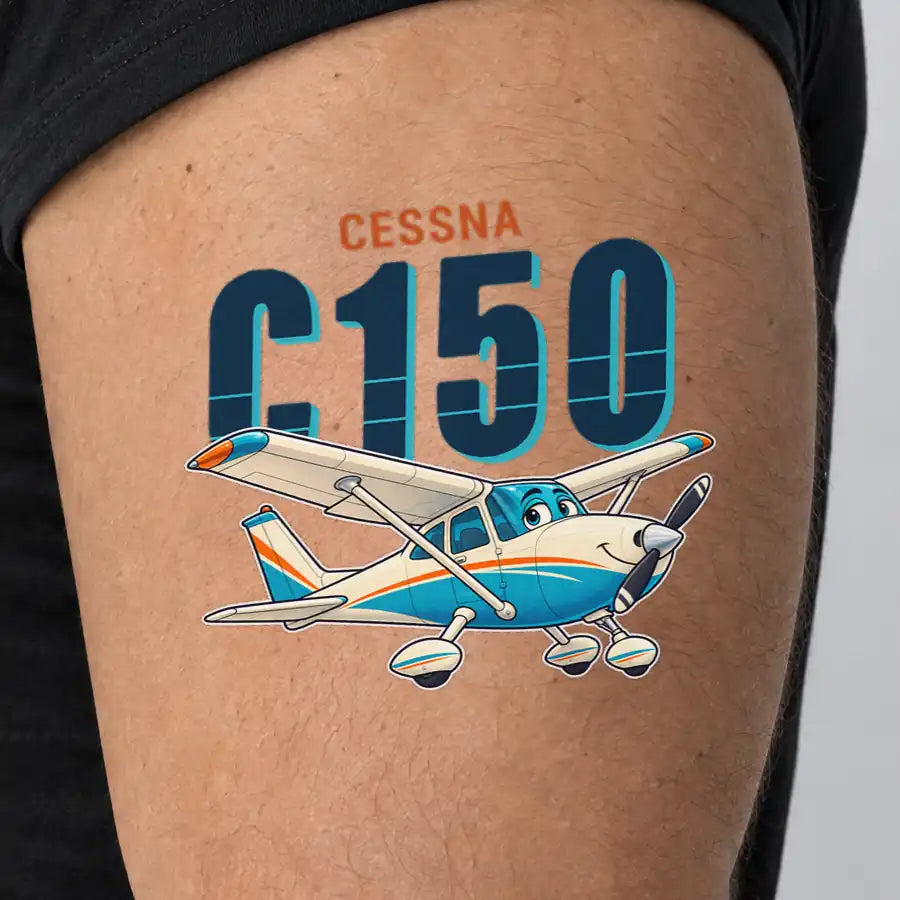 Cessna 150M - Tattoo - Cartoon - Man