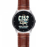 Thumbnail for Cessna 152 - Cartoon - Leather Strap - Striped Brown Leather Strap