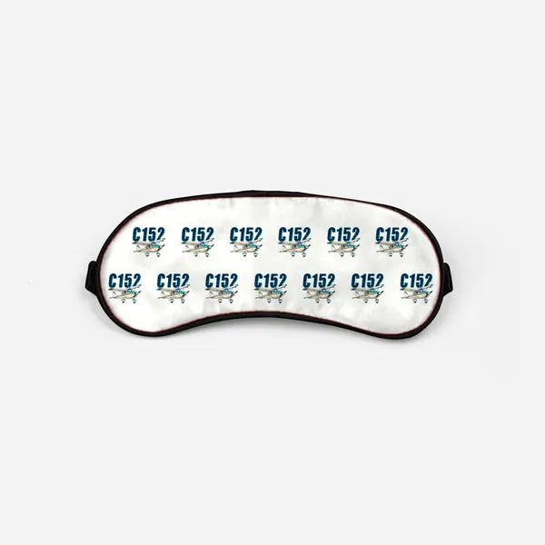 Cessna 152 - Cartoon Pattern - Sleep Mask - White