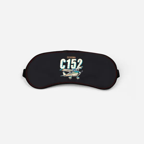 Cessna 152 - Cartoon - Sleep Mask - Black
