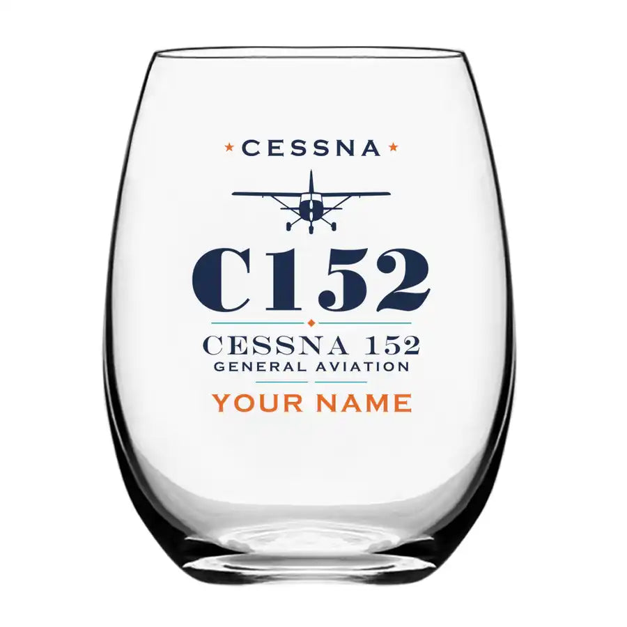 Cessna 152 - Heritage + Name - Water & Drink Glass