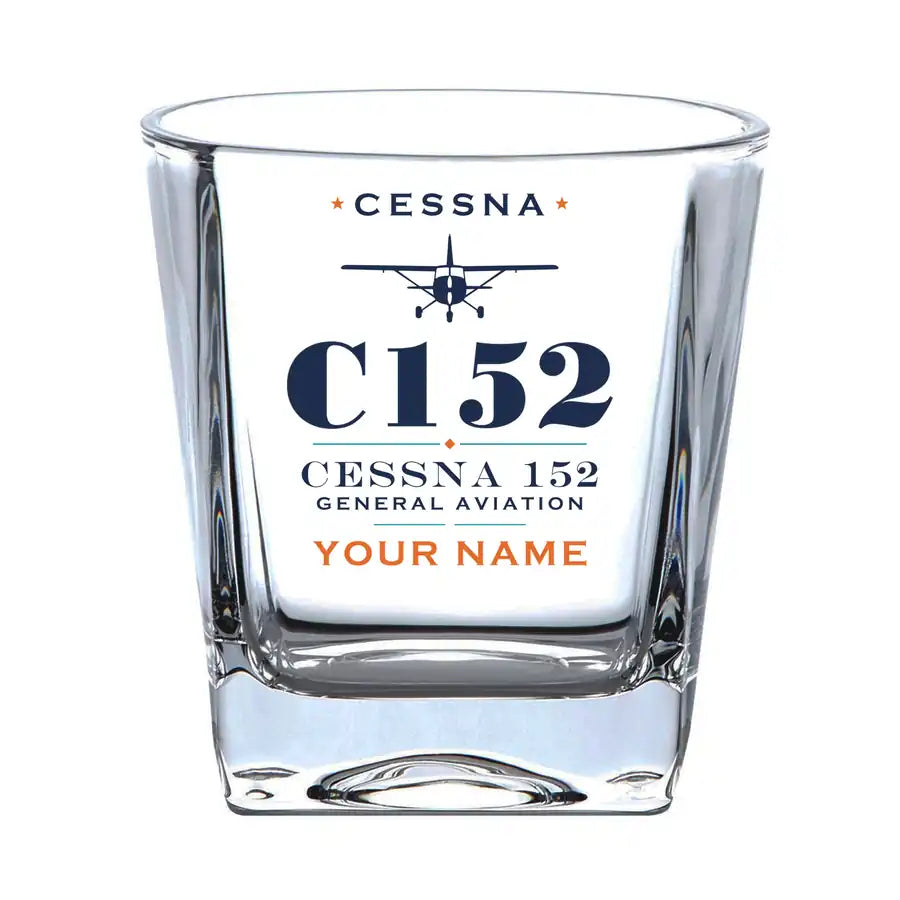 Cessna 152 - Heritage + Name - Whiskey Glass