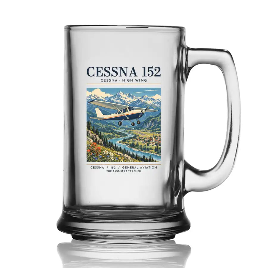 Cessna 152 - Poster - Beer Glass with Holder