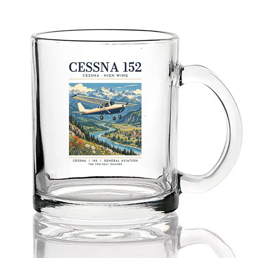 Cessna 152 - Poster - Coffee & Tea Glass