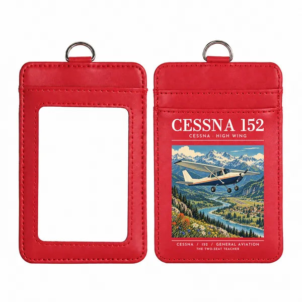 Cessna 152 - Poster - ID Card Holder - Red