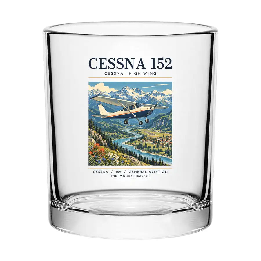 Cessna 152 - Poster - Special Whiskey Glass