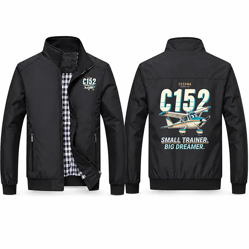 Cessna 152 Stylish Jackets - Stand Collar - Cartoon - Black