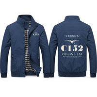 Thumbnail for Cessna 152 Stylish Jackets - Stand Collar - Heritage - Navy Blue